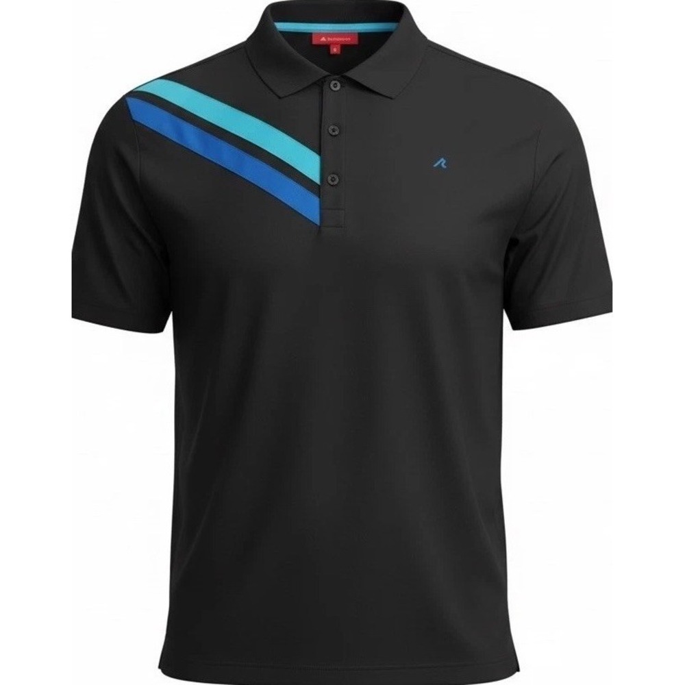New Redvanly Tuxedo Black Westin Performance Polo Mens Large Golf Blue